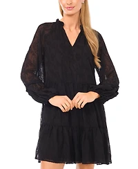 Msk Women's Jacquard Long Sleeve Dress