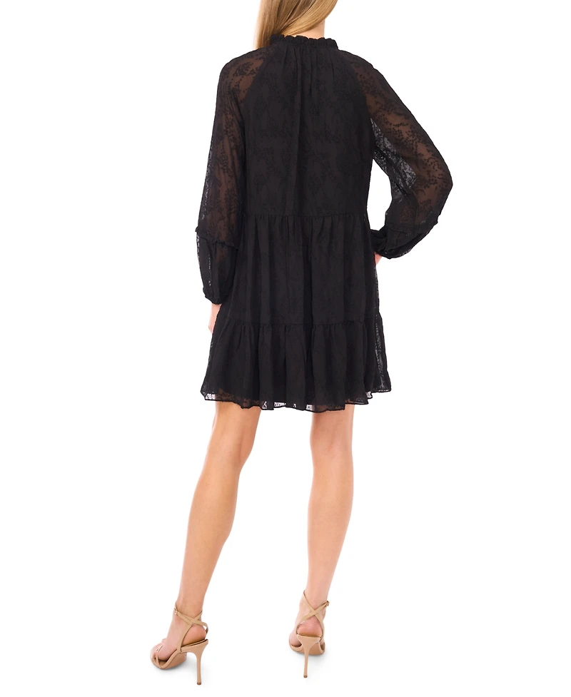 Msk Women's Jacquard Long Sleeve Dress