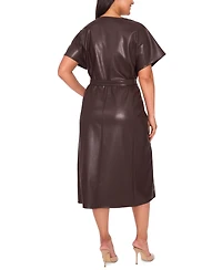 Msk Plus Dolman Sleeve Belted Midi Dress