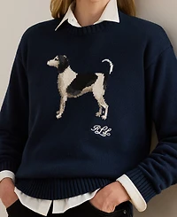 Lauren Ralph Petite Riednee-Lo Intarsia Knit Sweater