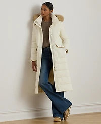Lauren Ralph Women's Faux-Fur-Trim Maxi Puffer Coat
