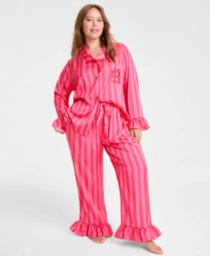 Disney Macys Plus Size Minnie Mouse Satin Pajamas Sleep Set Mens Mickey Mouse Satin Pajamas Sleep Set Macys Exclusive