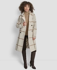 Dkny Petite Belted Notch Collar Coat