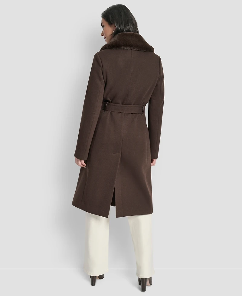 Dkny Women's Single-Breasted Pillow Collar Coat