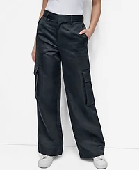 Dkny Jeans Women's High Waist Wide Leg Cargo Pants