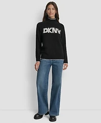 Dkny Jeans Women's Tinsel Logo Detail Sweater