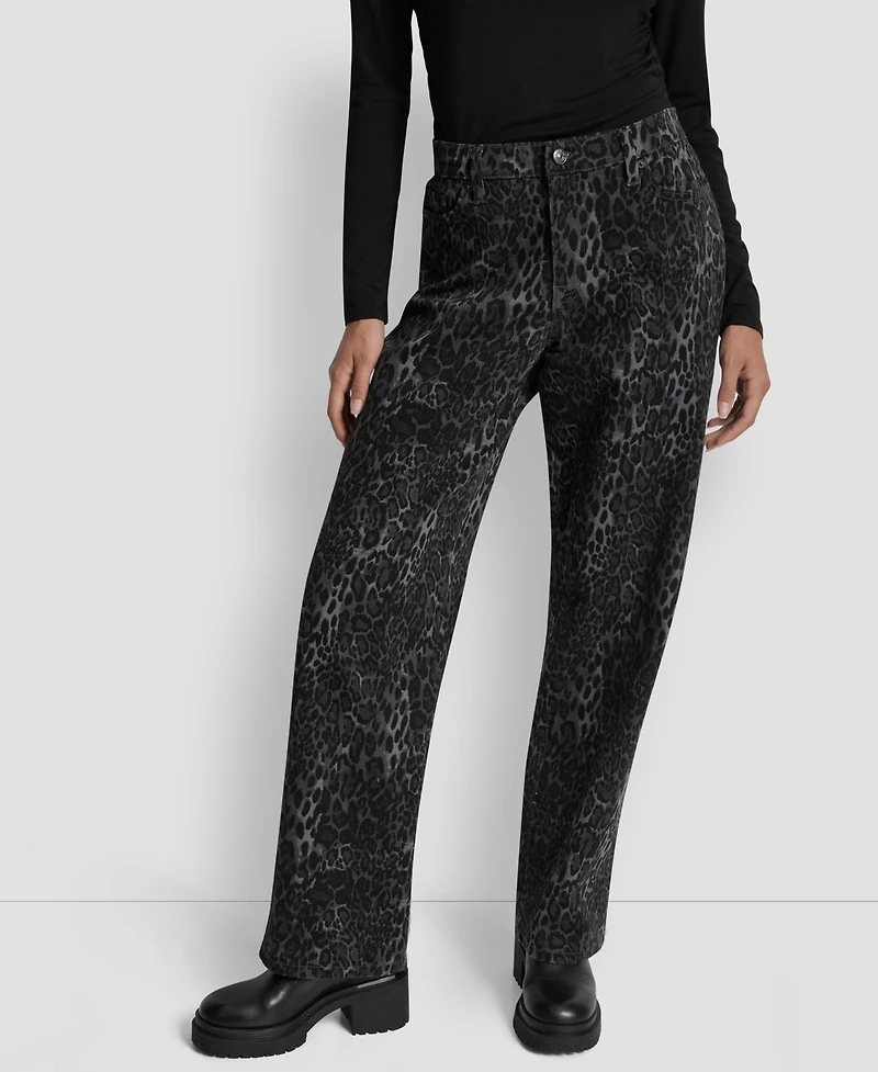 Dkny Jeans Women's Mid Rise Leopard Print