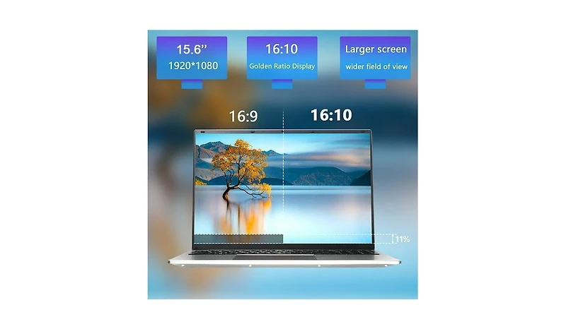 memzuoix N95 Laptop, 15.6 Fhd, Intel Alder Lake N95, 16GB Ram, 1TB Ssd, Silver