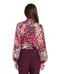 Tahari Asl Women's Long Sleeve Bow Tie-Neck Blouse