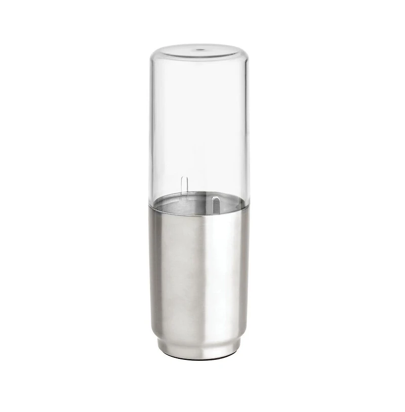 iDesign Stainless Steel Toothbrush Organizer with Cover - Clear/Brushed