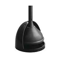 iDesign Compact Toilet Plunger with Holder for Bathroom - Black