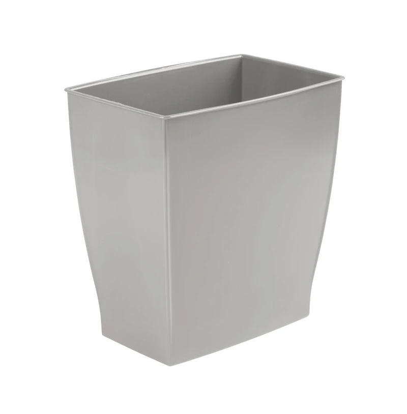 iDesign Small Rectangular Bathroom Trash Cans - Set of 2 - Gray - Made in Usa