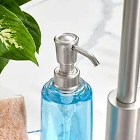 iDesign Plastic Kitchen Sink Caddy with Soap Dispenser - Clear/Brushed
