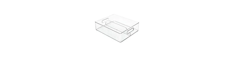 iDesign Divided Storage Bin for Fridge or Pantry, Clear, Made in Usa
