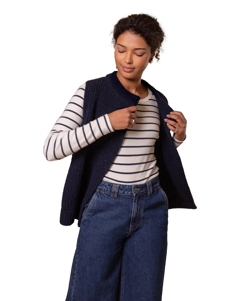 Celtic & Co. Women's Donegal Ribbed Crew Neck Waistcoat