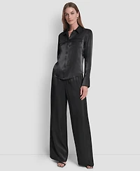 Dkny Women's Pocket Detail Long Sleeve Top
