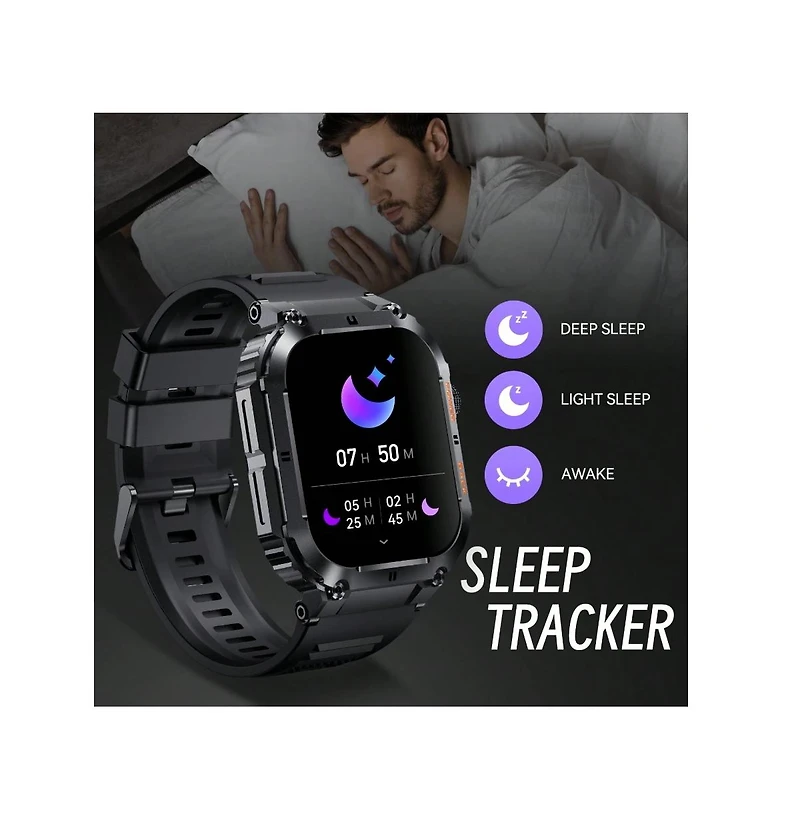 Ruxing Smart Vasip Smart Watches(Answer/Dial Calls) For Men With 1.96" Hd Screen Remote Camera Control Music Playback Control Outdoor Sports Fitn