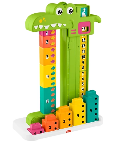 Fisher Price Adding Alligator Educational Toy Stacking Blocks, 10 pieces