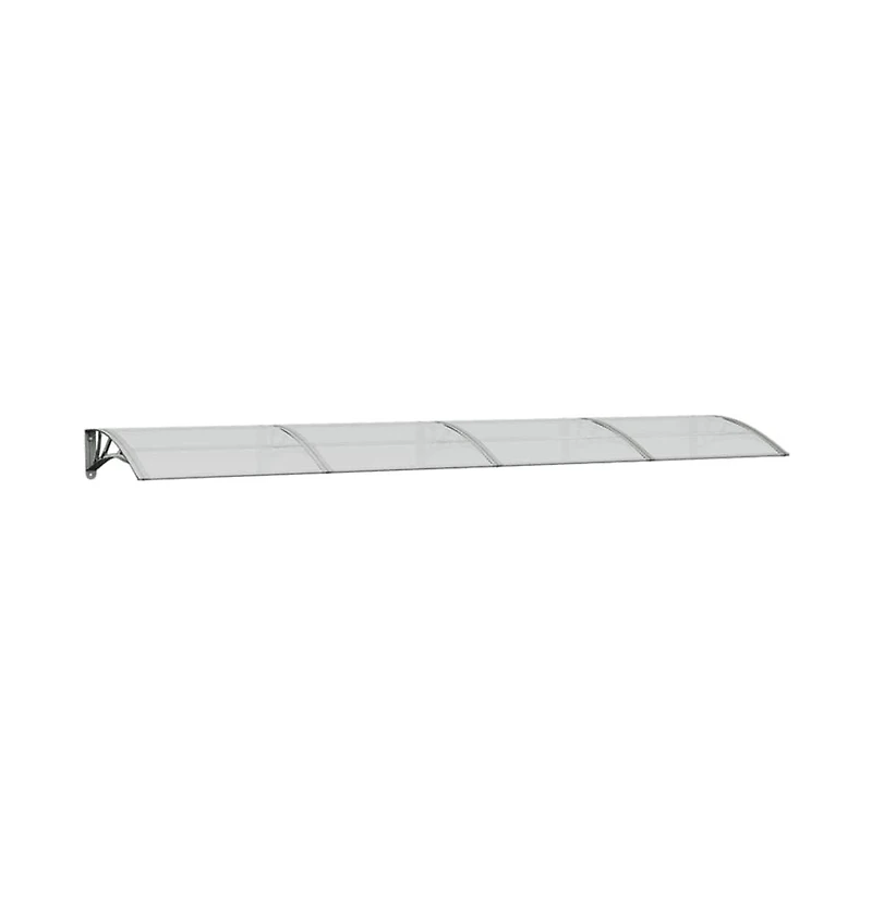 Door Canopy Gray and Transparent 137.8"x29.5" Polycarbonate