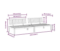 Patio Pallet Middle Sofas 2 pcs Solid Wood Acacia
