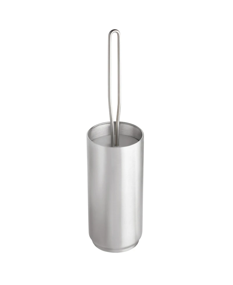 iDesign Stainless Steel Toilet Brush and Holder for Bathroom - Brushed