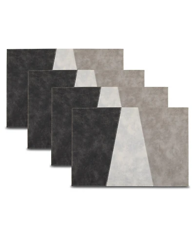 Dainty Home Milano Reversible Premium Faux Leather 12" x 18" Rectangular Placemats Set of 4