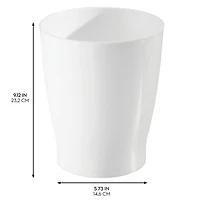 iDesign Small Round Plastic Bathroom Trash Can - Set of 4 - White - Made in Usa