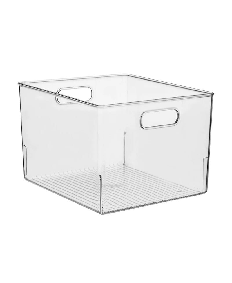 iDesign Plastic Storage Bin with Handles - Clear
