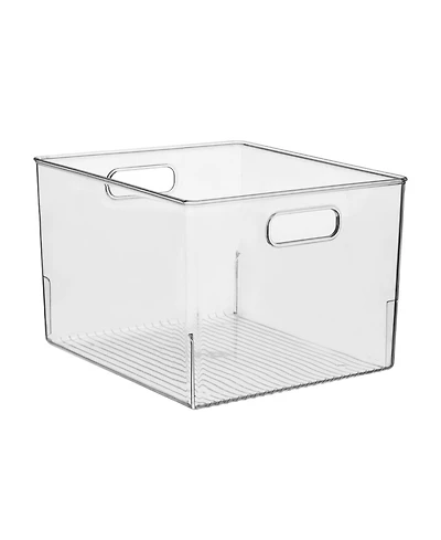 iDesign Plastic Storage Bin with Handles - Clear