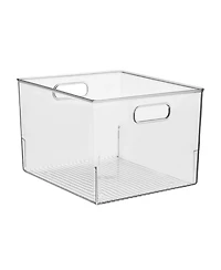 iDesign Plastic Storage Bin with Handles - Clear
