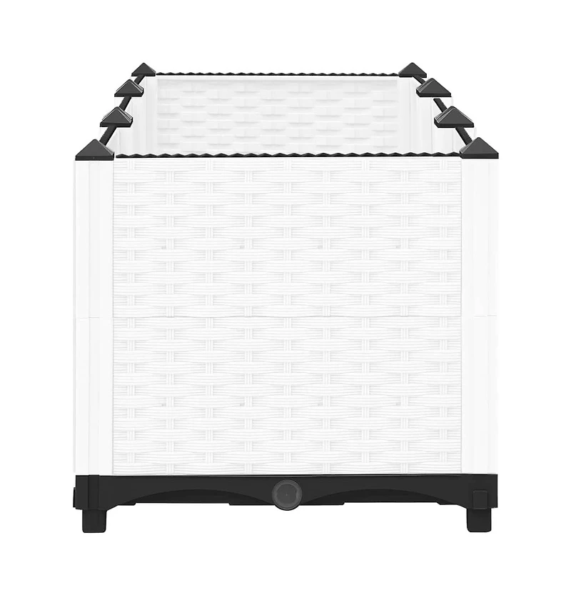 vidaXL Raised Bed White Polypropylene 47.2 x 15.7 x 15.0 in Durable