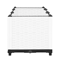 vidaXL Raised Bed White Polypropylene 47.2 x 15.7 x 15.0 in Durable