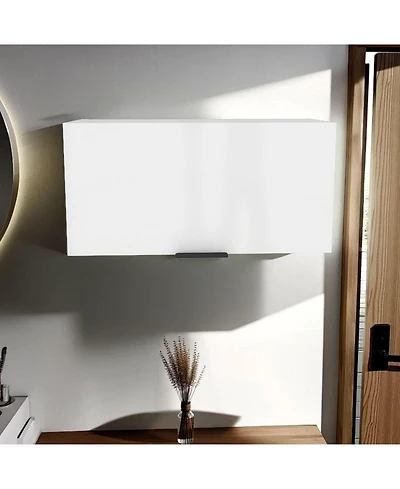 Fm Furniture Coolidge Pull-Up Wall Cabinet, Compact Design, Single Shelf, Modern Style, White