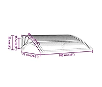 vidaXL Door Canopy Grey, Transparent Polycarbonate, Abs, Aluminum