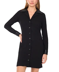 1.state Women's Button-Up Collar Mini Dress