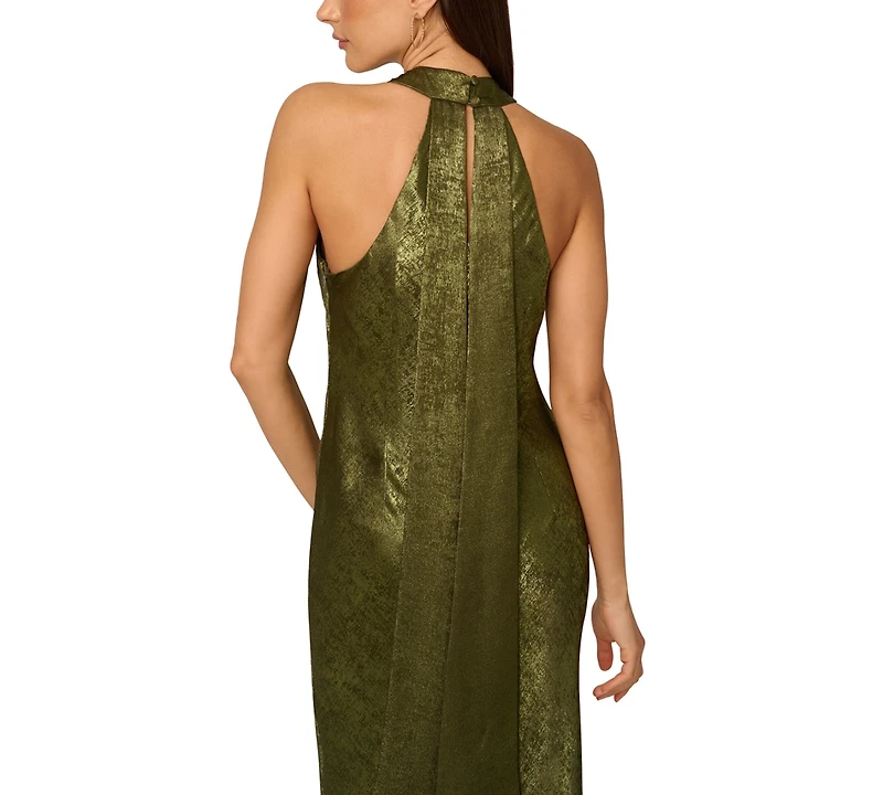 Adrianna Women's Folied-Chiffon Halter Gown