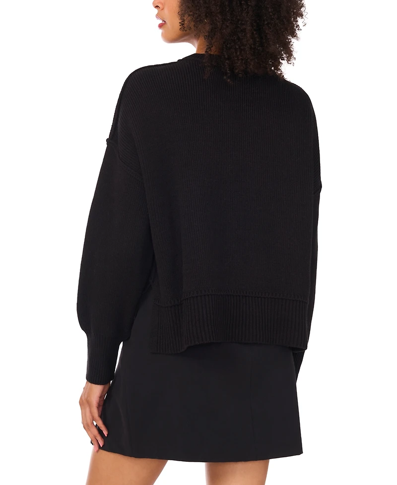 1.state Women's Long Sleeve Drop Shoulder Sweater