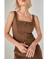 Nasty Gal Women's Zip Front Sleeveless Tailored Top