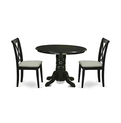 East West Furniture Dining Room Set Black, SHCL3-blk-c