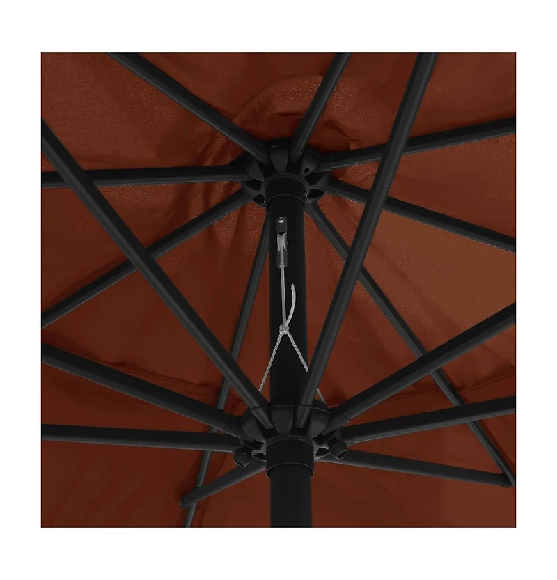 vidaXL Garden Parasol Terracotta Polyester, Metal Large