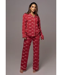 Jluxlabel Red Home For The Holidays Adult Pajama Set