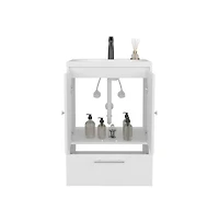 Tuhome Bathroom Vanity with Two Doors, Madison White Mdf