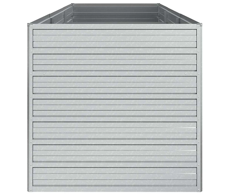 vidaXL Garden Raised Bed Silver Galvanized Steel Large Garden Raised Bed