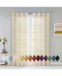 Dainty Home Malibu Linen Look Sheer Grommet Window Panel, 110" x 84"