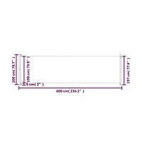 Side Awning Brown Polyester with Pu coating 78.7 in x 236.2 in