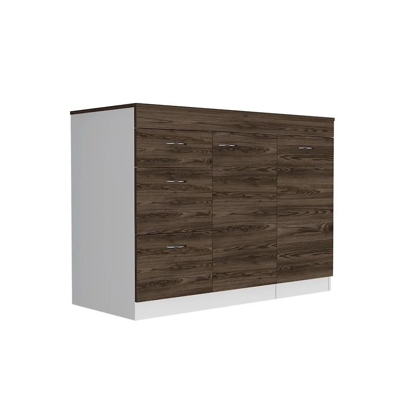 Tuhome Grecia Kitchen Island White / Dark Walnut Mdf