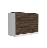Tuhome Grecia Kitchen Island White / Dark Walnut Mdf