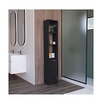 Tuhome Parks Linen Cabinet Black Mdf