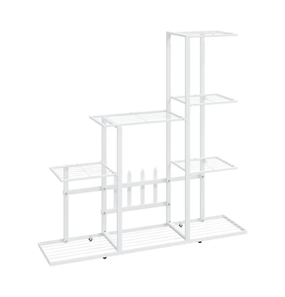 Plant Stand White Metal Medium Durable Flower Stand