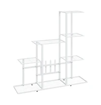 Plant Stand White Metal Medium Durable Flower Stand